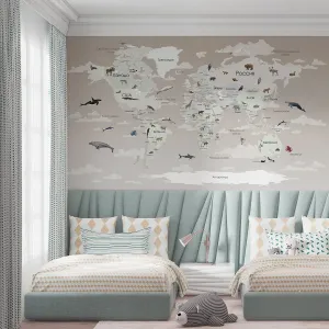 Фотообои на заказ по индивидуальному размеру Citydecor Детская (карта мира) 493