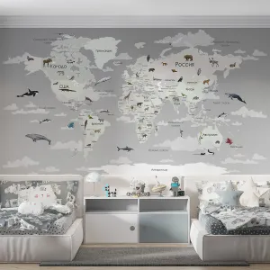 Фотообои на заказ по индивидуальному размеру Citydecor Детская (карта мира) 495