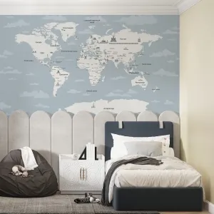 Фотообои на заказ по индивидуальному размеру Citydecor Детская (карта мира) 497