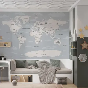 Фотообои на заказ по индивидуальному размеру Citydecor Детская (карта мира) 499