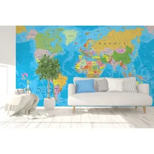 Фотообои на заказ по индивидуальному размеру Citydecor Карта мира 1