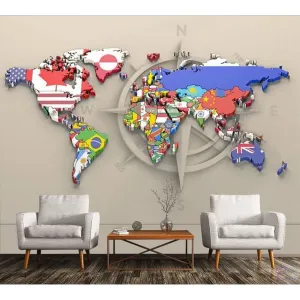 Фотообои на заказ по индивидуальному размеру Citydecor Карта мира 12