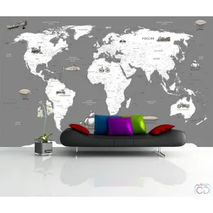 Фотообои на заказ по индивидуальному размеру Citydecor Карта мира 13