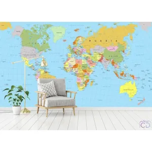 Фотообои на заказ по индивидуальному размеру Citydecor Карта мира 16