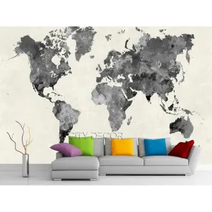 Фотообои на заказ по индивидуальному размеру Citydecor Карта мира 2
