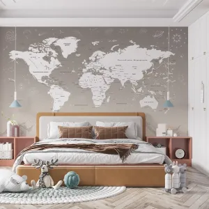 Фотообои на заказ по индивидуальному размеру Citydecor Карта мира 25