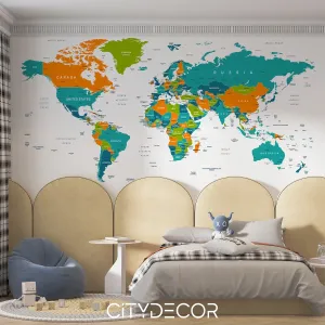 Фотообои на заказ по индивидуальному размеру Citydecor Карта мира 28