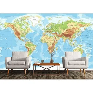 Фотообои на заказ по индивидуальному размеру Citydecor Карта мира 4