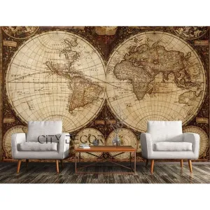Фотообои на заказ по индивидуальному размеру Citydecor Карта мира 6