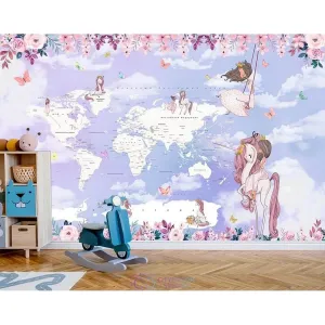 Дизайнерские фотообои по индивидуальному размеру Citydecor Princess (карта мира) 11