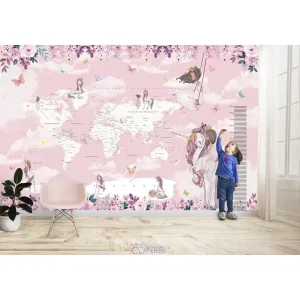 Дизайнерские фотообои по индивидуальному размеру Citydecor Princess (карта мира с ростомером) 20