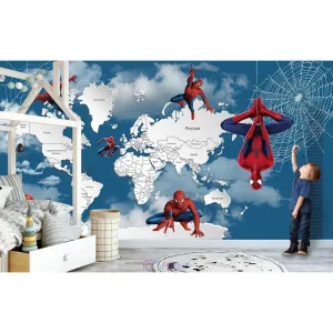 Дизайнерские фотообои по индивидуальному размеру Citydecor Superhero (карта мира с ростомером) Spider-Man 8