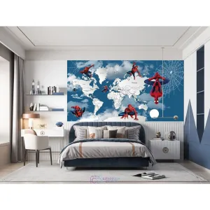 Дизайнерские фотообои по индивидуальному размеру Citydecor Superhero Spider-Man (карта мира) 4