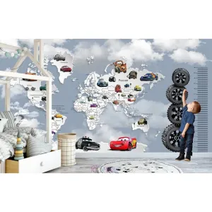 Дизайнерские фотообои по индивидуальному размеру Citydecor Superhero Молния МакКвин (карта мира с ростомером) 8