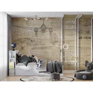 Дизайнерские фотообои по индивидуальному размеру Citydecor Technic (самолет) 15