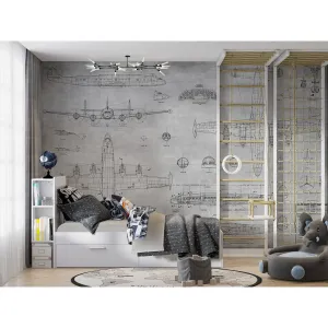 Дизайнерские фотообои по индивидуальному размеру Citydecor Technic (самолет) 16