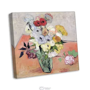 Модульная картина Citydecor &quot;Японская ваза с розами и анемонами&quot;, Винсент ван Гог. Репродукция, арт. 19.41 (1 модуль) 60x60 см
