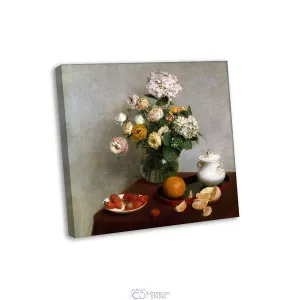 Модульная картина Citydecor &quot;Цветы и фрукты&quot;, Генри Латур. Репродукция, арт. 19.46 (1 модуль) 37x37 см