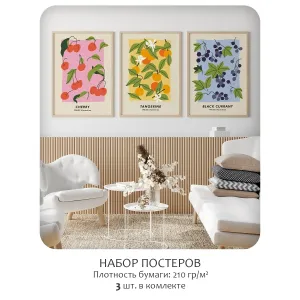 Набор постеров Citydecor Фрукты арт. 11 (3 постера размером 40x60 см без рам)