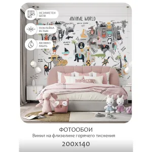 Фотообои рулонные Citydecor Детская (карта мира) 22 на флизелиновой основе 200x140 см