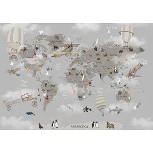 Фотообои рулонные Citydecor Карта мира на английском 1 на флизелиновой основе 200x140 см