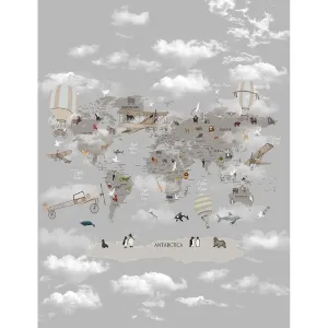 Фотообои рулонные Citydecor Карта мира на английском 1 на флизелиновой основе 200x260 см