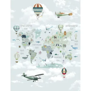 Фотообои рулонные Citydecor Карта мира на русском 10 на флизелиновой основе 200x260 см