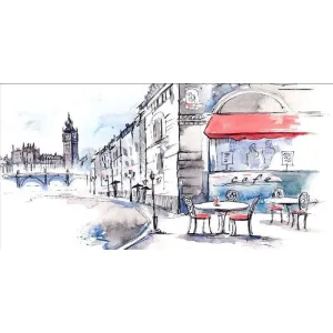 Фотообои рулонные Citydecor Лондон акварель на флизелиновой основе 300x150 см