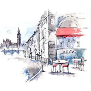 Фотообои рулонные Citydecor Лондон акварель на флизелиновой основе 300x254 см