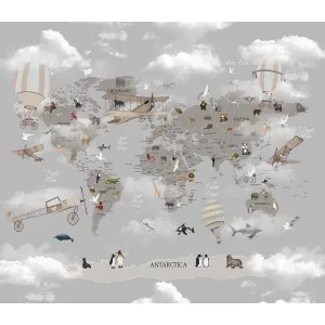 Фотообои рулонные Citydecor Карта мира на английском 1 на флизелиновой основе 300x260 см