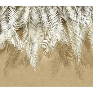 Фотообои рулонные Citydecor Пальмовые листья (бежевые гранж) на флизелиновой основе 300x260 см