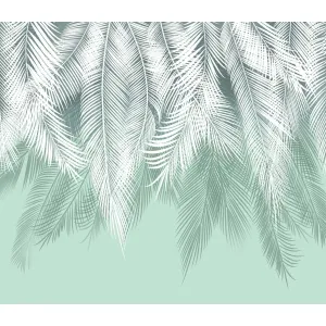 Фотообои рулонные Citydecor Пальмовые листья (бирюзовый) на флизелиновой основе 300x260 см