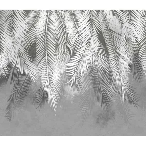 Фотообои рулонные Citydecor Пальмовые листья (серые гранж) на флизелиновой основе 300x260 см