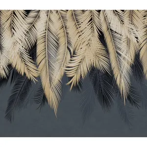 Фотообои рулонные Citydecor Пальмовые листья с оттенком (золотой-синий) на флизелиновой основе 300x260 см