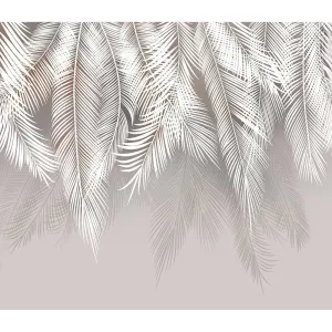 Фотообои рулонные Citydecor Пальмовые листья с оттенком (светло-серые) на флизелиновой основе 300x260 см