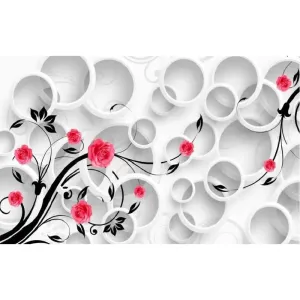 Фотообои рулонные Citydecor Цветочный декор 3D на флизелиновой основе 400x254 см