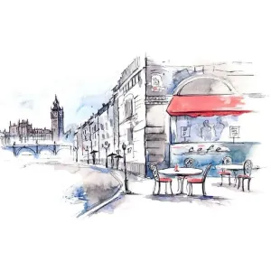 Фотообои рулонные Citydecor Лондон акварель на флизелиновой основе 400x254 см