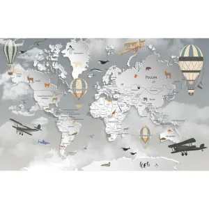 Фотообои рулонные Citydecor Карта мира на русском 7 на флизелиновой основе 400x260 см