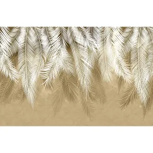 Фотообои рулонные Citydecor Пальмовые листья (бежевые гранж) на флизелиновой основе 400x260 см