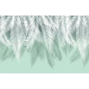 Фотообои рулонные Citydecor Пальмовые листья (бирюзовый) на флизелиновой основе 400x260 см