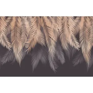 Фотообои рулонные Citydecor Пальмовые листья с оттенком (бежевый-серый) 2 на флизелиновой основе 400x260 см