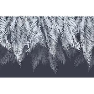 Фотообои рулонные Citydecor Пальмовые листья с оттенком (голубой-синий) на флизелиновой основе 400x260 см