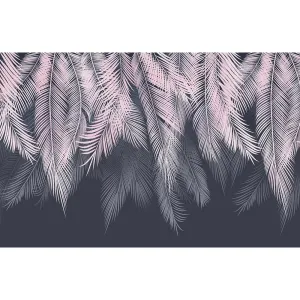Фотообои рулонные Citydecor Пальмовые листья с оттенком (пудровый-синий) на флизелиновой основе 400x260 см