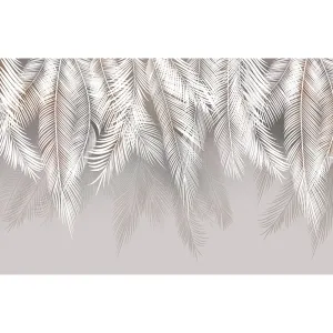 Фотообои рулонные Citydecor Пальмовые листья с оттенком (светло-серые) на флизелиновой основе 400x260 см