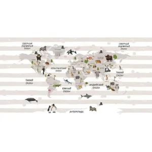 Фотообои рулонные Citydecor Карта мира на русском 4 на флизелиновой основе 500x254 см
