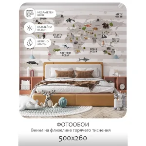 Фотообои рулонные Citydecor Детская (карта мира) 21 на флизелиновой основе 500x260 см