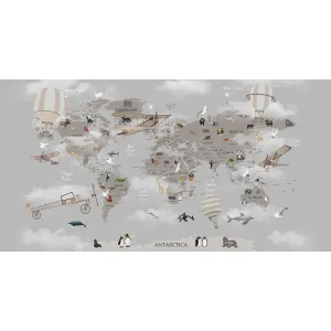 Фотообои рулонные Citydecor Карта мира на английском 1 на флизелиновой основе 500x260 см