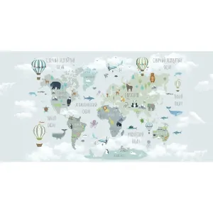 Фотообои рулонные Citydecor Карта мира на русском 10 на флизелиновой основе 500x260 см