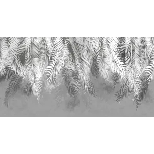 Фотообои рулонные Citydecor Пальмовые листья (серые гранж) на флизелиновой основе 500x260 см