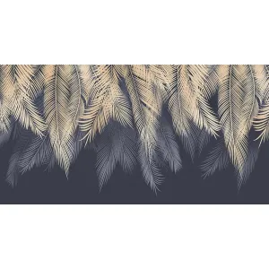 Фотообои рулонные Citydecor Пальмовые листья с оттенком (бежевый-синий) на флизелиновой основе 500x260 см